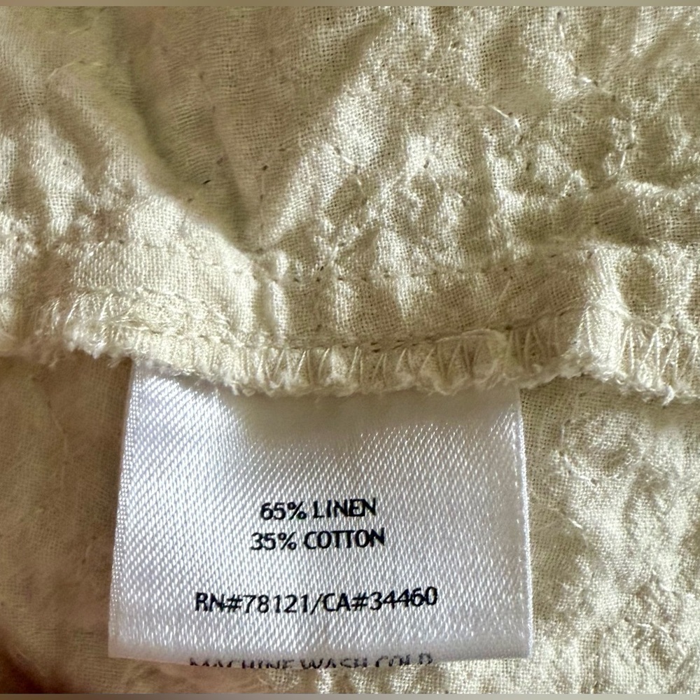 Eileen Fisher cotton linen blend textured light jacket in oatmeal Large EUC - Picture 10 of 10